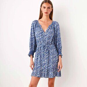 RAILS Eliza Blue Floral Mini Fit & Flare Dress Size XS NWT